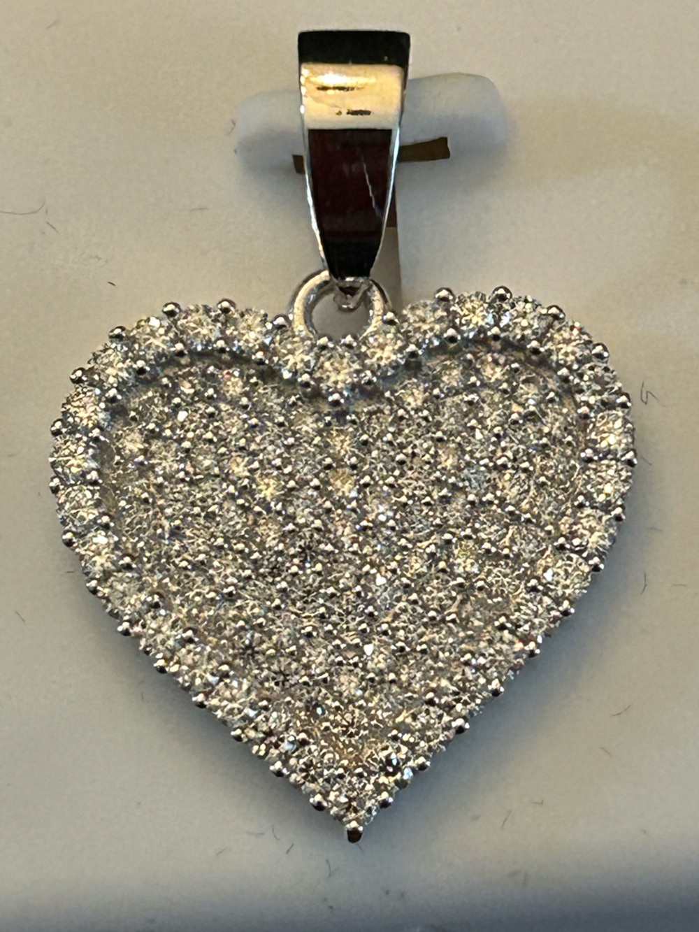 1.00CTW Moissanite Pavé Heart ❤️ Pendant Charm - 925 Sterling Silver